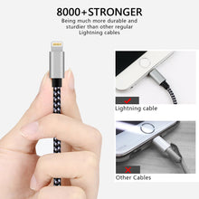 Carica l'immagine nel visualizzatore di Gallery, IDISON Cavo iPhone 5 Pezzi, 2M 2M 1m 3m,USB A to Lightning MFi Nylon