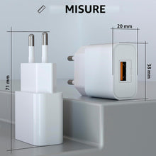 Carica l'immagine nel visualizzatore di Gallery, MyGadget Caricatore USB da Muro Rapido - Caricabatterie Quick Charge 18W QC 3.0 - Presa Universale per Apple, Samsung, H
