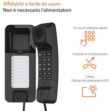 Carica l'immagine nel visualizzatore di Gallery, Gigaset Desk 200 Telefono a Filo Compatto, Selezione DTMF/Impulsi, Nero