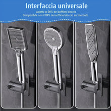Carica l'immagine nel visualizzatore di Gallery, Supporto Soffione Doccia, Regolabile Ricambio Porta per Doccetta con Angolo Adesivo, Impermeabile Supporto per Doccia Re