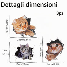 Carica l'immagine nel visualizzatore di Gallery, LEEQ 3pcs Adesivi per auto - Gatto 3D Rimovibile Autoadesivo Decorazione Autoadesivo Finestra Auto Animazione Divertente