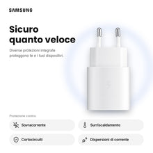 Carica l'immagine nel visualizzatore di Gallery, Samsung Caricatore USB C 45W Ultra Rapido, Adattatore da USB C a USB, caricabatterie Samsung ricarica rapida, originale 