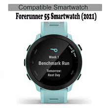 Carica l'immagine nel visualizzatore di Gallery, MWOOT Compatibile con Garmin Forerunner 55 Smartwatch Pellicole in Vetro Temperato 4 Pezzi e Custodie Protezione in Sili