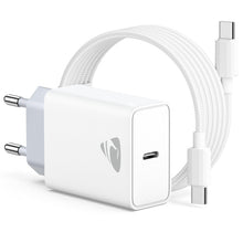 Carica l'immagine nel visualizzatore di Gallery, Caricatore USB C, 20W Caricabatterie Rapido PD con Cavo USB-C a USB-C da 2M 60W, Alimentatore Spina USBC per iPhone 17 1