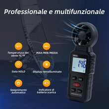 Carica l'immagine nel visualizzatore di Gallery, Mcbazel Anemometro Portatile 3 in 1, Velocita e Temperatura del Vento