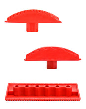 Carica l'immagine nel visualizzatore di Gallery, QWORK® 4 Pezzi Strumento Venatura Effetto Legno in Gomma, Rullo per Pittura a Struttura in Legno (Rosso, 7,4/8,7/13/15 c
