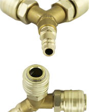 Carica l'immagine nel visualizzatore di Gallery, QWORK® Distributore di Aria Compressa a 2 vie con Connettore rapido aria compressa Filettati da 1/4 di Pollice y Raccord