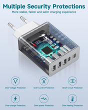 Carica l'immagine nel visualizzatore di Gallery, Caricatore USB C Rapido 50W, 5 Porto Alimentatore USBC Multiplo Presa USB Caricabatterie Presa Multipla Type C Spina per