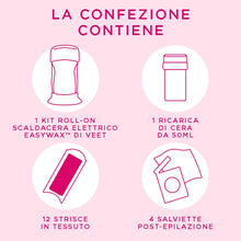Carica l'immagine nel visualizzatore di Gallery, Veet Kit Roll-on Scaldacera Professionale Easy Wax Natural Inspiration, Inclusi Rullo Scaldacera Elettrico, 1 Ricarica d