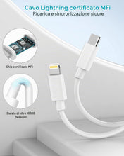 Carica l'immagine nel visualizzatore di Gallery, Caricatore iPhone Apple Certificato MFi,20W Caricatore Rapido iPhone Caricatore USB C con 2M Lightning Cavo per iPhone 1