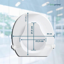 Carica l'immagine nel visualizzatore di Gallery, OrtoPrime Rialzo WC per Disabili con Coperchio - Altezza 10 cm - Alzawater Ortopedico con Sistema di Fissaggio Laterale 