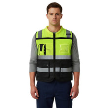 Carica l'immagine nel visualizzatore di Gallery, URAQT Giubbotti di Sicurezza, Gilet Alta visibilità, Gilet di Sicurezza Riflettente con 7 Tasche e Cerniera, Gilets di s