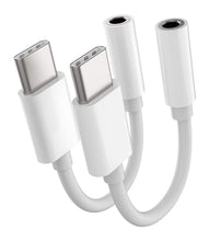 Carica l'immagine nel visualizzatore di Gallery, Confezione da 2 adattatori USB C a jack per cuffie da 3,5 mm tipo C dongle Android AUX per iPhone 16 15 Pro Max Plus per