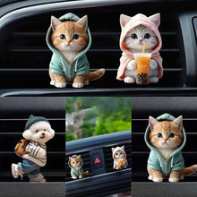 Carica l'immagine nel visualizzatore di Gallery, 3 Deodoranti per auto a forma di gatto, clip per bocchetta di ventilazione, diffusore per auto, diffusore per aromaterap
