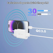 Carica l'immagine nel visualizzatore di Gallery, 2 Pezzi Caricatore USB, 18W Quick Charge 3.0 Alimentatore USB, Caricabatterie Ricarica Veloce Presa per Samsung Galaxy S