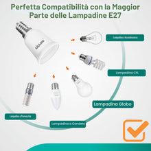 Carica l'immagine nel visualizzatore di Gallery, DiCUNO Adattatore da E14 a E27, Socket Converter Socket Adapter, 2 Pezzi