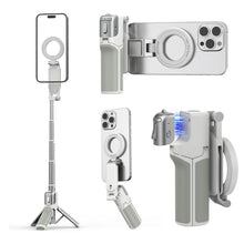 Carica l'immagine nel visualizzatore di Gallery, AMAZEAR Treppiede smartphone (4 in 1), Selfie stick magnetico multifunzionale per iPhone, Impugnatura portatile per smar