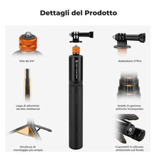 Carica l'immagine nel visualizzatore di Gallery, K&amp;F CONCEPT Treppiede e Palo Selfie Invisibile Telescopico 120cm