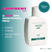 Carica l'immagine nel visualizzatore di Gallery, Gripdent Plus - Polvere Super Adesiva per Dentiere e Protesi Dentali - Non Crea Irritazioni, Fissaggio Molto Semplice