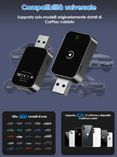 Carica l'immagine nel visualizzatore di Gallery, Adattatore CarPlay Wireless 2026, USB/Type-C, Connessione Rapida, iOS 12+