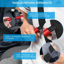 Carica l'immagine nel visualizzatore di Gallery, URAQT Taglia Cinture di Sicurezza e Rompivetro per Auto, 2 Pezzi Rompi Finestrino per Auto, con 2 Supporti, Strumento di