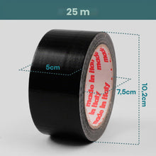 Carica l'immagine nel visualizzatore di Gallery, Nastro Adesivo Telato Americano Nero 2 Rotoli 50mmx25m Isolante 2 Rotoli