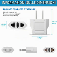 Carica l'immagine nel visualizzatore di Gallery, Oliveria 4 Adattatori da Viaggio EU to US, Adattatore USA Germania/Europa per America/Canada/Messico, Spina per Disposit