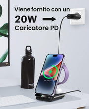 Carica l'immagine nel visualizzatore di Gallery, Caricatore wireless 3 in 1 per iPhone 18 17 16 15, per Apple Watch/Air-Pods