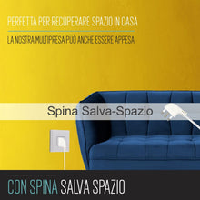 Carica l'immagine nel visualizzatore di Gallery, Multipresa a 6 Posti, Ciabatta Elettrica con 6 Prese Italiane 10A e Schuko (Tedesche) - Spina Italiana 10A - Potenza 250