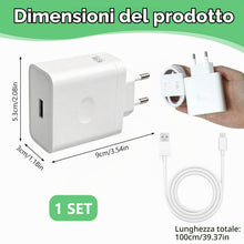 Carica l'immagine nel visualizzatore di Gallery, Caricatore USB-C da 65 W per Oppo, con cavo USB-A a C per Oppo Find X7/X6/X5/X3/Reno 11/10/8/7/6 per Oneplus 11/10T Nord