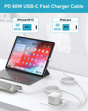 Carica l'immagine nel visualizzatore di Gallery, Cavo USB Type-C 2 Metri, 60W Cavo USB C a USB C per iPhone 18/Duo/17/16/15/15 Pro Max/15 Plus, Macbook, iPad Pro/Air, ca