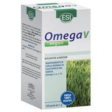 Carica l'immagine nel visualizzatore di Gallery, ESI, Omega V Vegan, Integratore Alimentare di Acidi Grassi Omega 3, 6, 7, 9 con Olio di Semi di Lino, Contribuisce ai No