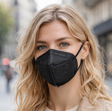 Carica l'immagine nel visualizzatore di Gallery, CRAZYCHIC - Mascherine FFP2 Nere Certificate CE EN149 - Maschera di Protezione Antiparticolato - Mascherina 5 Strati Alt