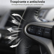 Carica l'immagine nel visualizzatore di Gallery, QWORK® Coprivolante auto universale, 37-38 cm copri volante con ago e filo, coprivolante auto da cucire