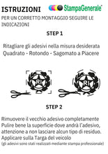 Carica l'immagine nel visualizzatore di Gallery, StampaGenerale® - Bollino Adesivo Per Targa Auto e Moto con Stemma Logo RI in Pvc Resistente e Impermeabile Facile da Ap