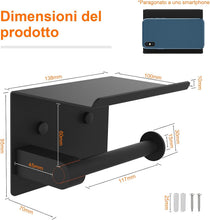 Carica l'immagine nel visualizzatore di Gallery, Ibergrif Portarotolo di carta igienica cromato con ripiano