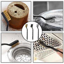 Carica l'immagine nel visualizzatore di Gallery, 3 Pezzi Spazzole Metalliche, Mini Spazzola Metallico, Spazzola Nylon, Metallica in Acciaio Inossidabile, per Pulire Scor