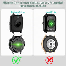 Carica l'immagine nel visualizzatore di Gallery, Amzpas per Smartwatch Magnetico Caricatore 2 Pin 2.84 mm,Caricabatterie Universale Cavo di Ricarica USB C Caricatore Oro