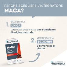Carica l'immagine nel visualizzatore di Gallery, Vitarmonyl Maca - Adattogeno e Stimolante Naturale - 60 Compresse