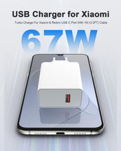 Carica l'immagine nel visualizzatore di Gallery, Caricabatterie 67W USB C Caricatore per Xiaomi Redmi Poco Rapida