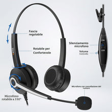 Carica l'immagine nel visualizzatore di Gallery, Wantek Cisco - Cuffie per telefono con microfono, attenuazione del rumore e interruttore mute, RJ9, compatibili con tele