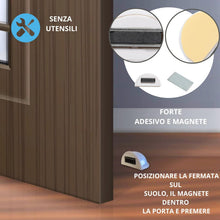 Carica l'immagine nel visualizzatore di Gallery, Fermaporta magnetico - Fermoporta da pavimento 4 pezzi - Fermaporte da terra adesivi - Blocca porta da pavimento bianco 