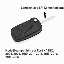 Carica l'immagine nel visualizzatore di Gallery, JZK portachiavi di ricambio a 3 pulsanti per Ford Ka, telecomando per auto, cover per chiave auto per Ford KA MK2 2008-2