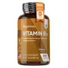Carica l'immagine nel visualizzatore di Gallery, Vitamina B12 Metilcobalamina 1000mcg, 450 Micro Compresse da 6mm, 14+ Mesi