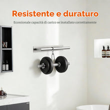 Carica l'immagine nel visualizzatore di Gallery, Ibergrif M34456A - Porta asciugamani adesivo 40 cm, due metodi di installazione (adesivo e foratura), portasciugamani per bagno con barra senza trapano, acciaio inossidabile, spazzolato