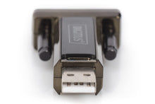 Carica l'immagine nel visualizzatore di Gallery, DIGITUS Adattatore da USB a seriale - Convertitore RS232 - USB 2.0 Tipo A a DSUB 9M - Chipset FTDI - Cavo di prolunga da