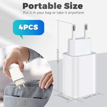 Carica l'immagine nel visualizzatore di Gallery, 4 Pezzi 12W Caricatore Presa USB, 5V/2.4A Alimentatore Caricabatterie USB Spina Charger Prese Spinotto Compatibile con i