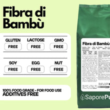 Carica l'immagine nel visualizzatore di Gallery, SaporePuro Fibra di Bambù alimentare - 500 gr - farina a basso contenuto di carboidrati