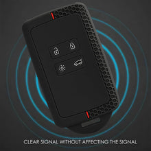 Carica l'immagine nel visualizzatore di Gallery, 2 custodie per chiavi dell'auto, per Renault, Duster, in silicone - Silicone Chiave Clio - 4 Tasti (Nero e rosso-2 pezzi