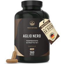 Carica l'immagine nel visualizzatore di Gallery, TRUE NATURE Aglio nero fermentato - 360 capsule - 22.500mg dose giornaliera